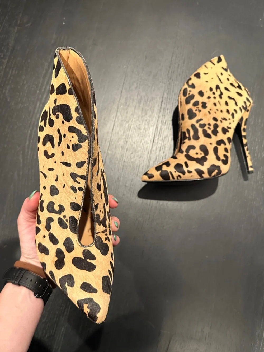 Steve Madden Leopard Heeled Booties - Picture 5 of 6